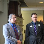 Rep. Michael Mrowicki and Vermont Foodbank CEO John Sayles at Hunger Action Day 2013