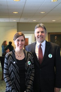 Chris Meehan, Vermont Foodbank Chief of Programs, and Hal Cohen, Executive Director of CVCAC, at Hunger Awareness Day 2013