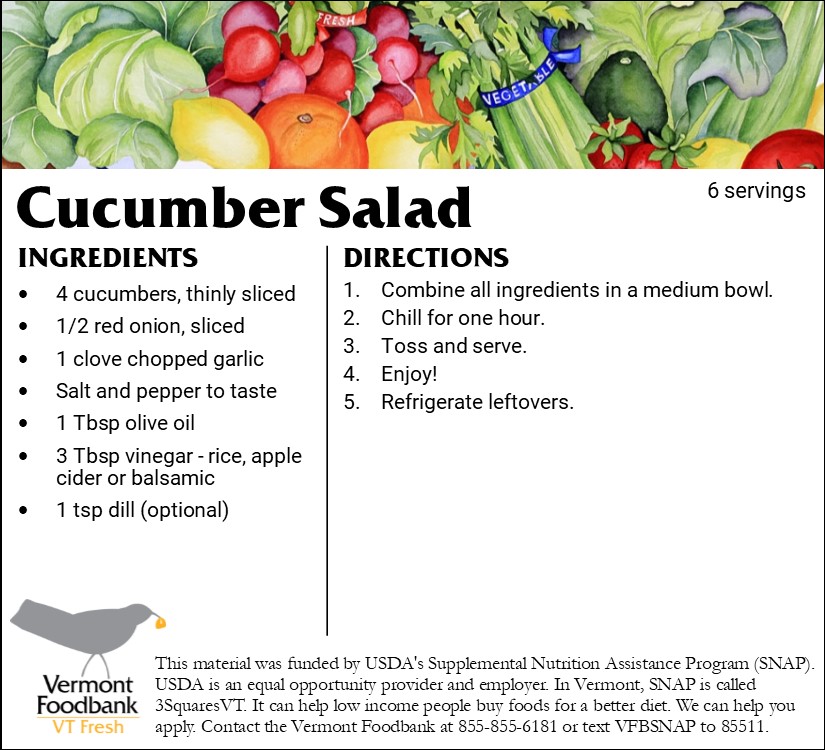 Recipe Card for Cucumber Salad