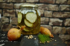 Photo of pickles in a jar