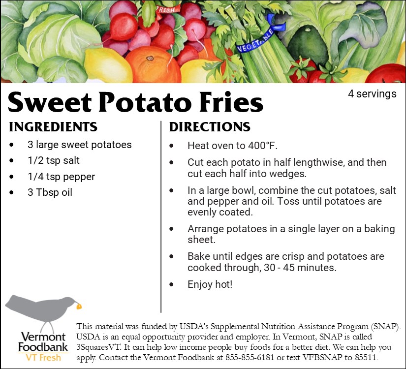 Recipe for sweet potato fries