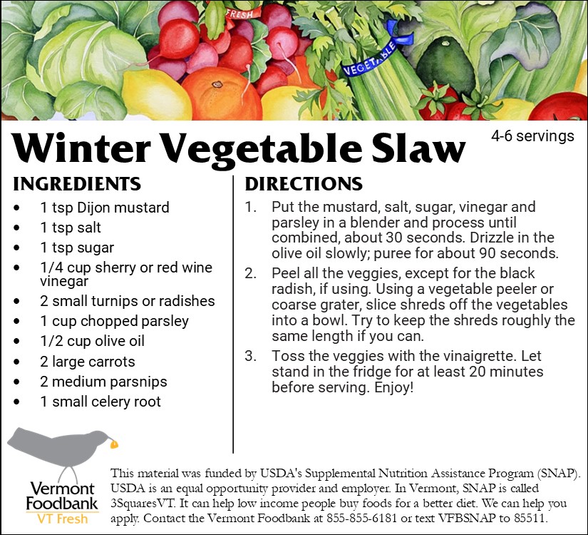 photo of recipe for winter vegetable slaw
