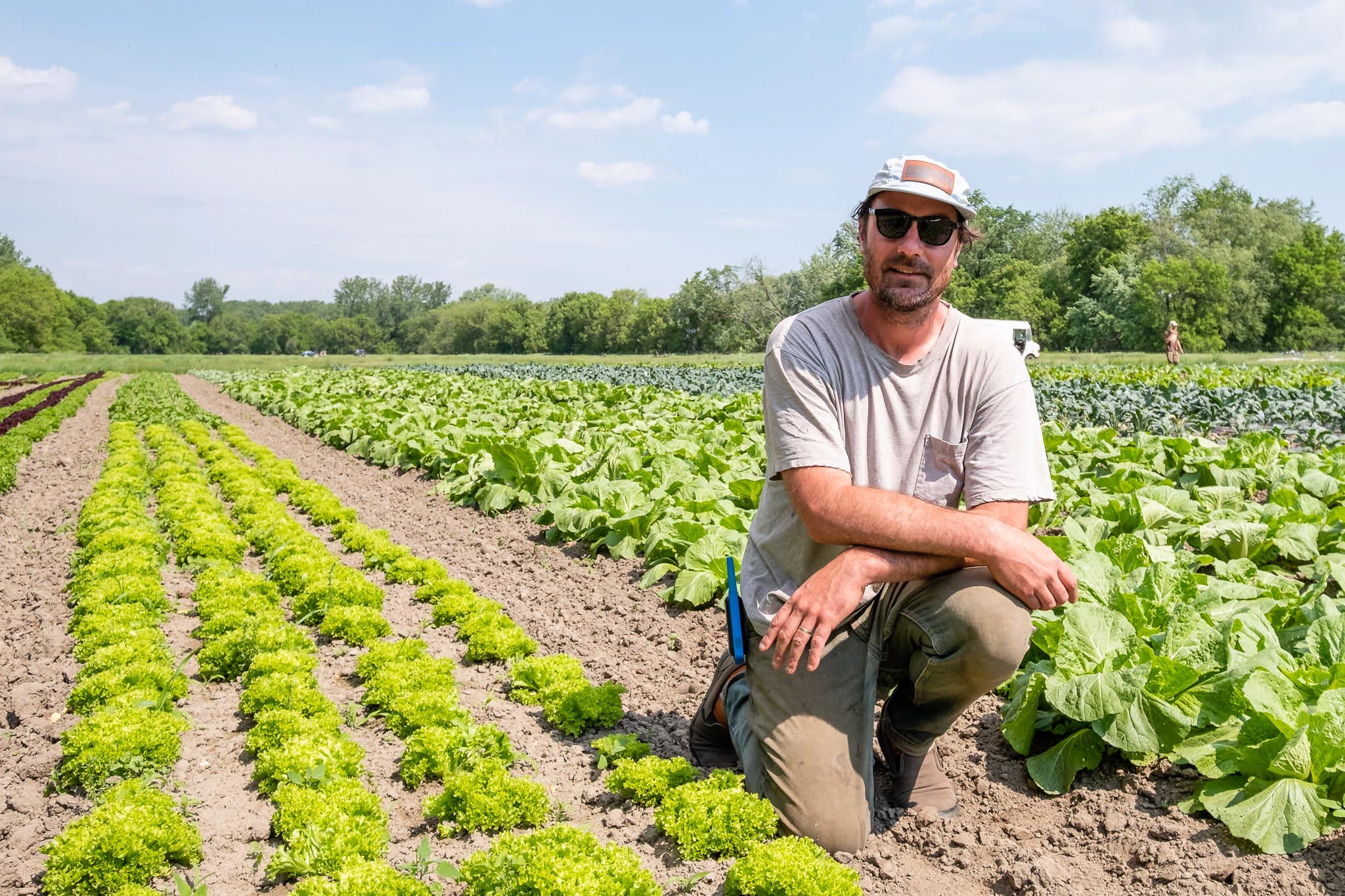 Eric from Pitchfork Farm is happy to be in the fields growing food for a summer of sharing.