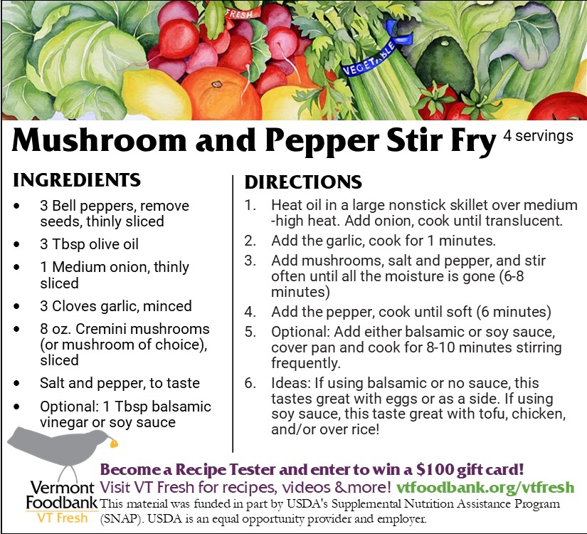 Recipe for mushroom and pepper stir fry