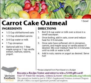 Photo of recipe for carrot cake oatmeal