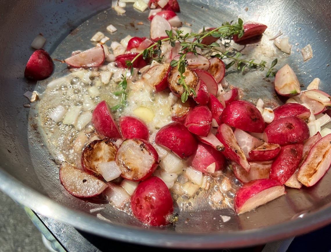 Photo of pan roasted radishes