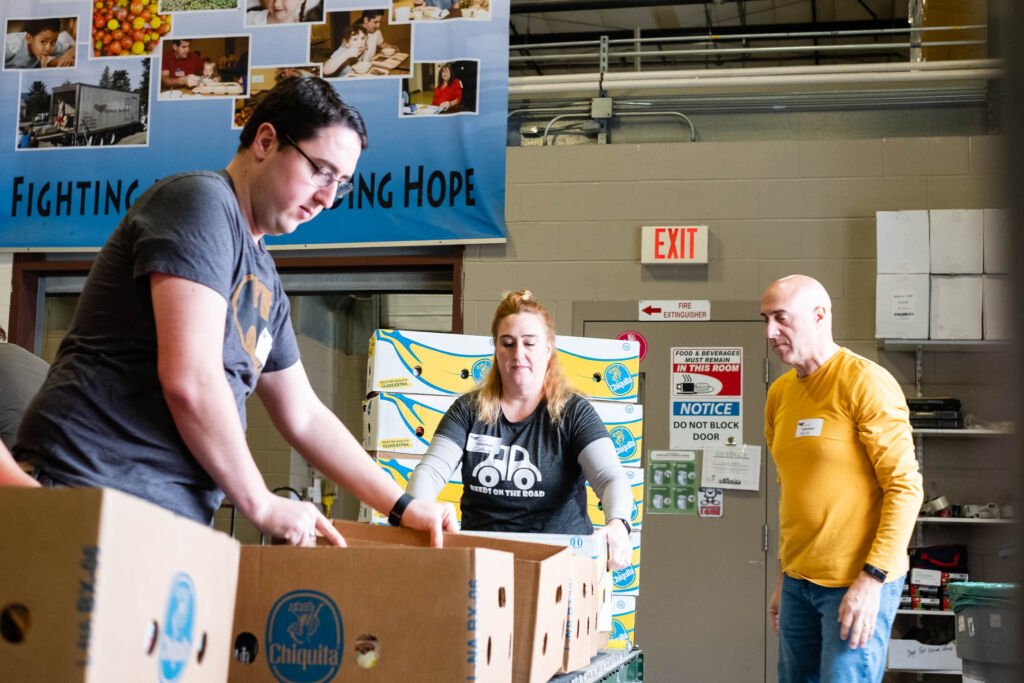 Helping hands at the Foodbank turned up in the form of the Reed family, who are spending the year volunteering in all 50 states!