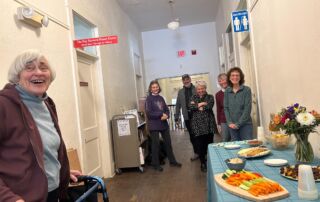 The scene at the Onion River Food Shelf during the celebration.